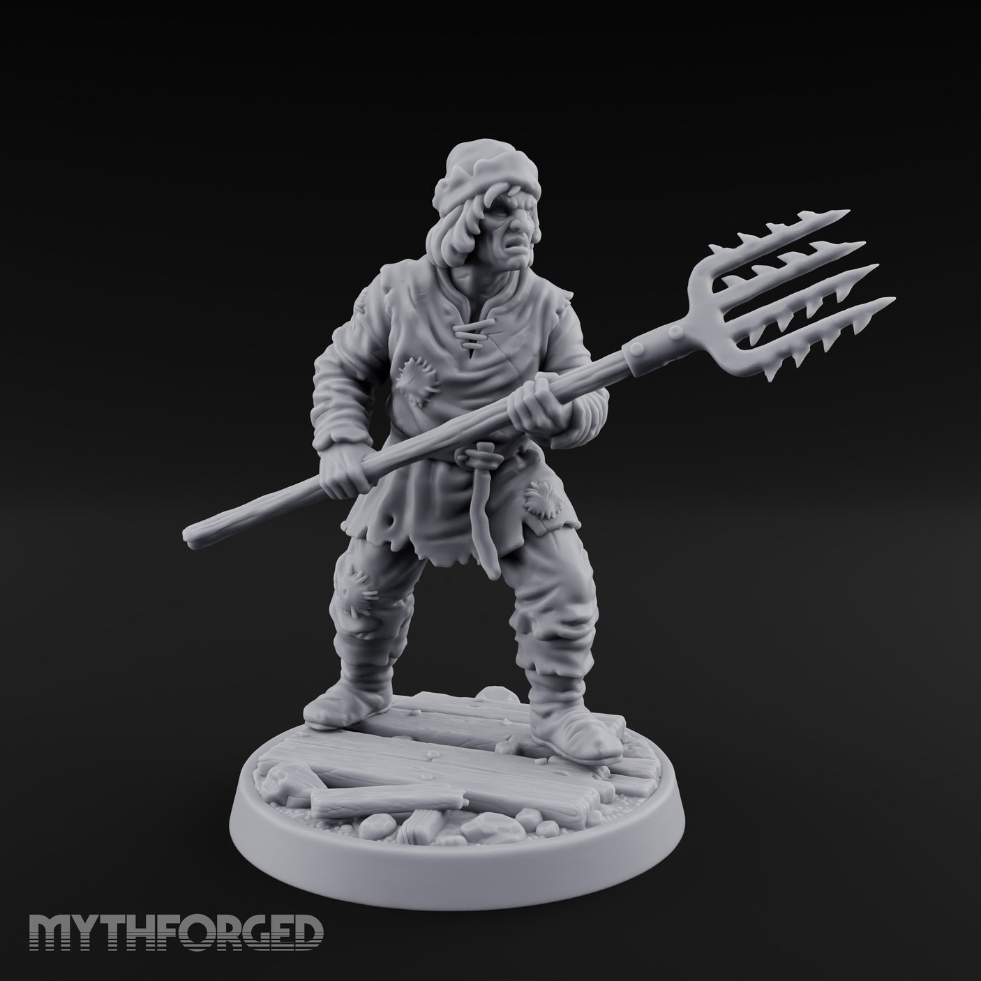 Pitchfork Levelling Guard Miniature for Dungeons and Dragons, Pathfinder or other TTRPGs