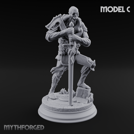 Magic Unfurling Risen Skeleton C Miniature for Dungeons and Dragons, Pathfinder or other TTRPGs