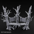 Plank-Bridged Rope-Lashed Dead Tree Bench Set Miniature for Dungeons and Dragons, Pathfinder or other TTRPGs