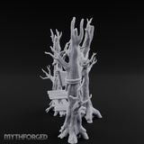 Plank-Bridged Rope-Lashed Dead Tree Bench Set Miniature for Dungeons and Dragons, Pathfinder or other TTRPGs