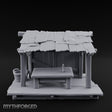 Plank-Floored Bucket-Hung Fishmonger Canopy Stall Miniature for Dungeons and Dragons, Pathfinder or other TTRPGs