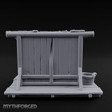 Plank-Floored Bucket-Hung Fishmonger Canopy Stall Miniature for Dungeons and Dragons, Pathfinder or other TTRPGs