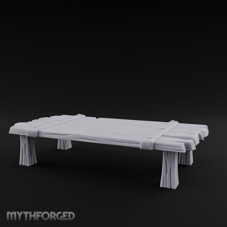 Plank-Lashed Rope-Bound Rustic Rectangular Table Miniature for Dungeons and Dragons, Pathfinder or other TTRPGs