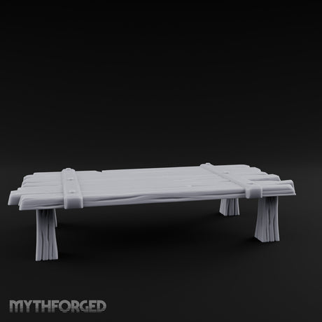 Plank-Lashed Rope-Bound Rustic Rectangular Table Miniature for Dungeons and Dragons, Pathfinder or other TTRPGs