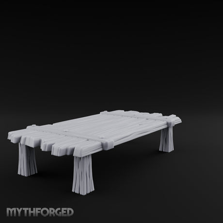 Plank-Lashed Rope-Bound Rustic Rectangular Table Miniature for Dungeons and Dragons, Pathfinder or other TTRPGs