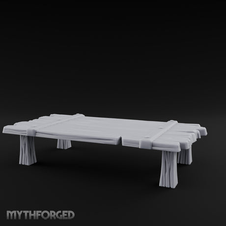 Plank-Lashed Rope-Bound Rustic Rectangular Table Miniature for Dungeons and Dragons, Pathfinder or other TTRPGs