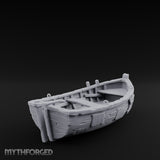 Plank-Patched Rope-Lashed River Ferry Skiff Miniature for Dungeons and Dragons, Pathfinder or other TTRPGs