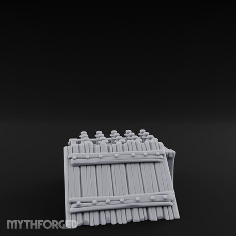 Plank-Sided Rivet-Banded Open Storage Crate Miniature for Dungeons and Dragons, Pathfinder or other TTRPGs