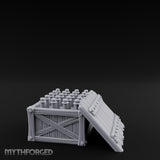 Plank-Sided Rivet-Banded Open Storage Crate Miniature for Dungeons and Dragons, Pathfinder or other TTRPGs