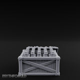 Plank-Sided Rivet-Banded Open Storage Crate Miniature for Dungeons and Dragons, Pathfinder or other TTRPGs