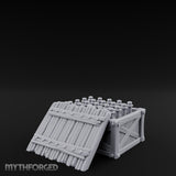 Plank-Sided Rivet-Banded Open Storage Crate Miniature for Dungeons and Dragons, Pathfinder or other TTRPGs