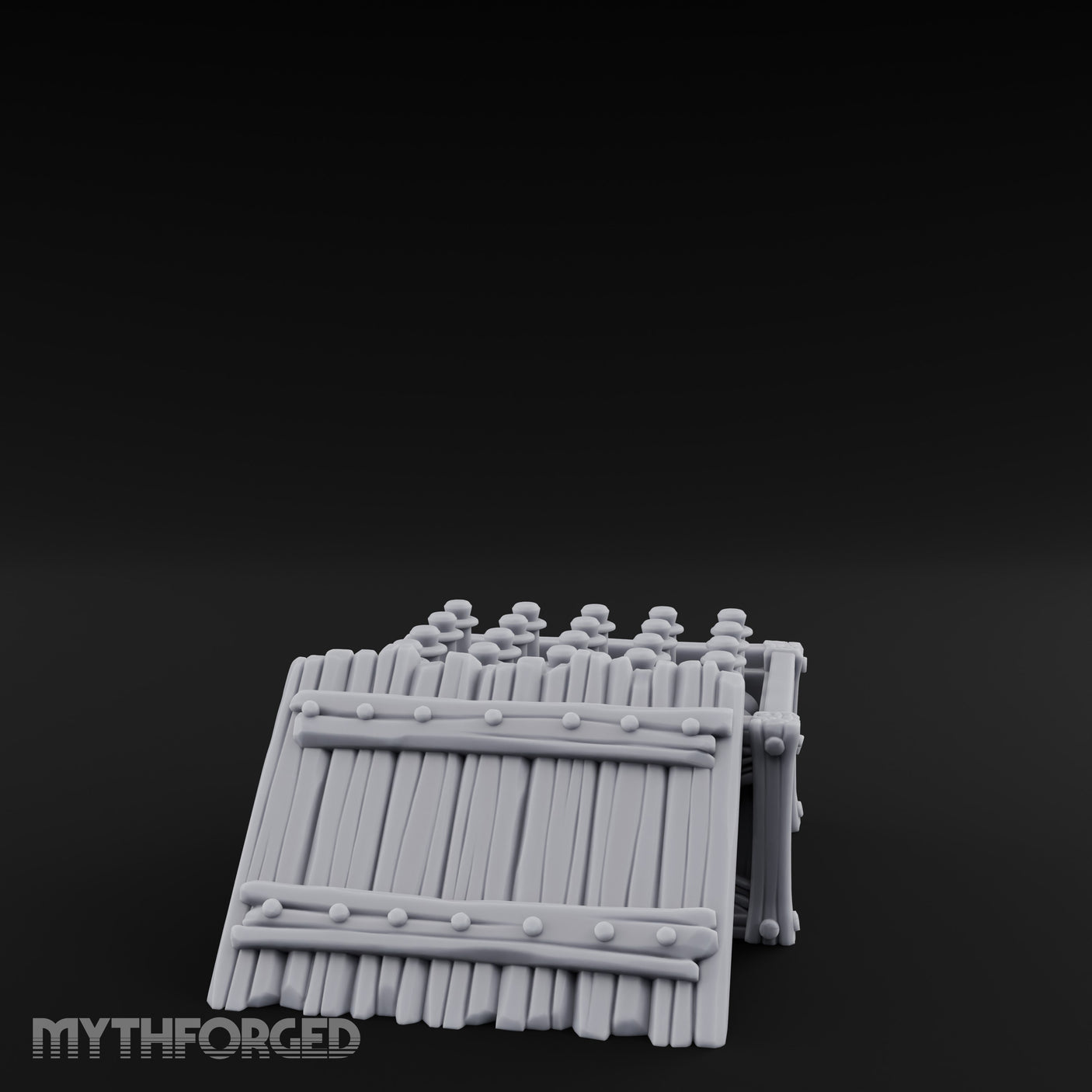 Plank-Sided Rivet-Banded Open Storage Crate Miniature for Dungeons and Dragons, Pathfinder or other TTRPGs