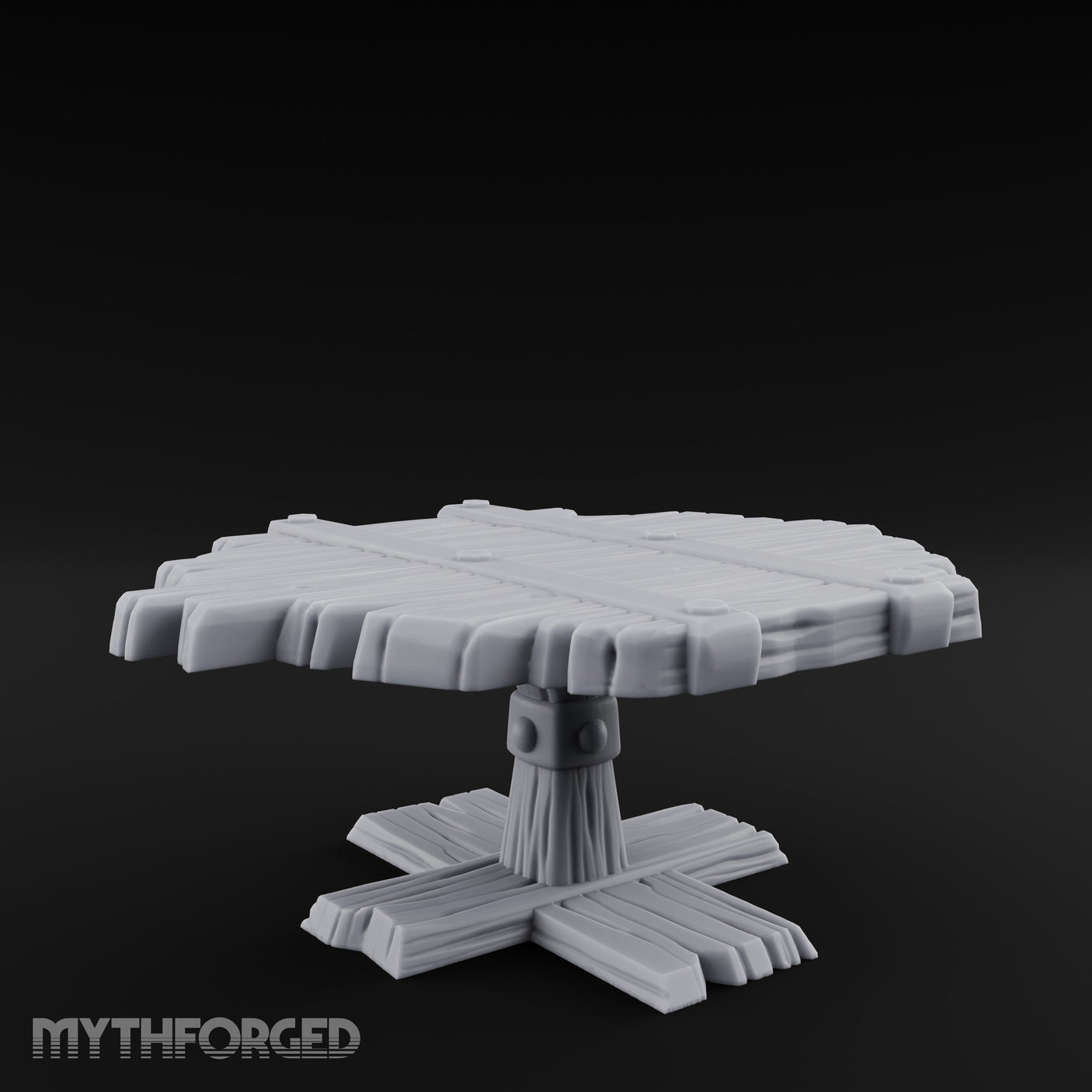 Plank-Top Cross-Footed Round Tavern Table gallery 4