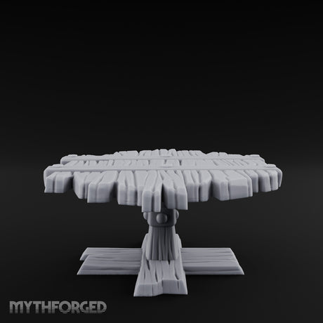 Plank-Top Cross-Footed Round Tavern Table Miniature for Dungeons and Dragons, Pathfinder or other TTRPGs