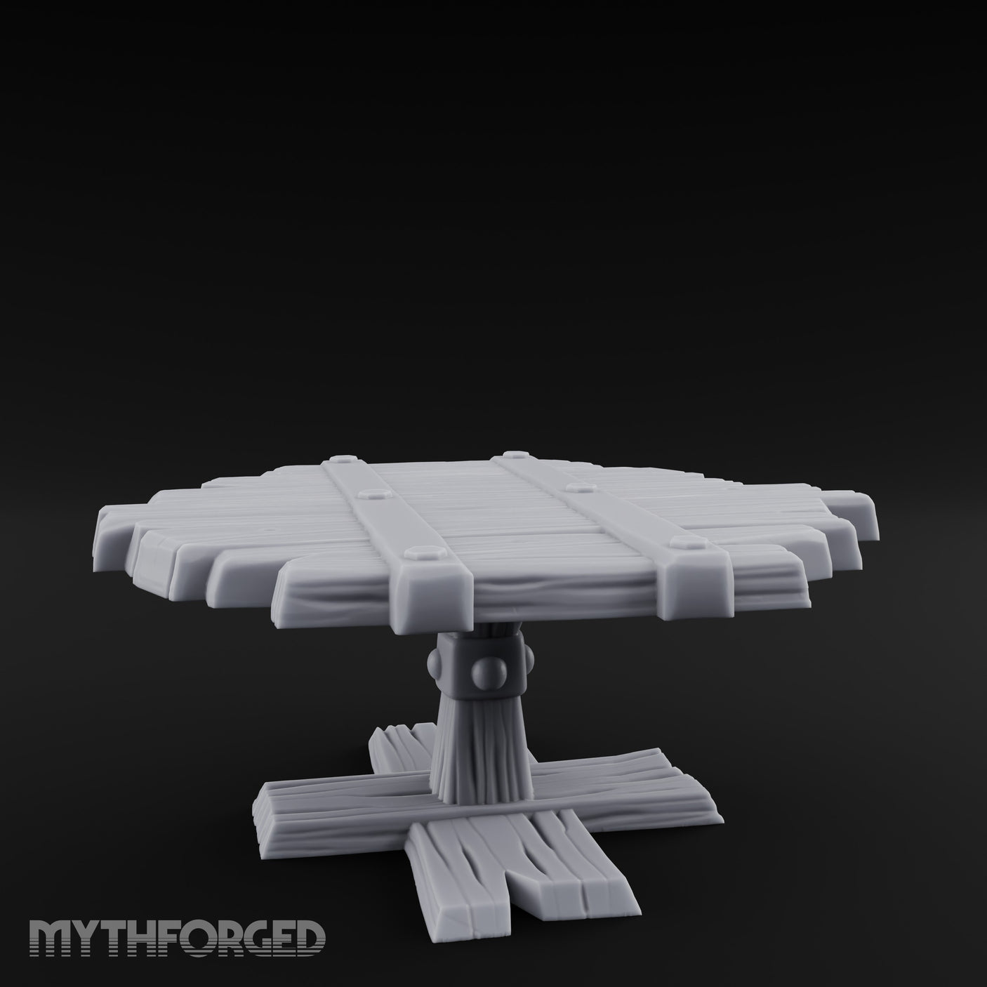 Plank-Top Cross-Footed Round Tavern Table gallery 7