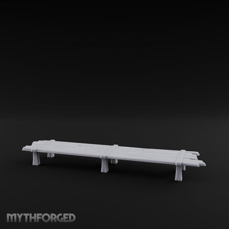 Plank-Top Rope-Lashed Long Feasting Table Miniature for Dungeons and Dragons, Pathfinder or other TTRPGs
