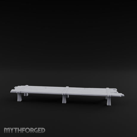 Plank-Top Rope-Lashed Long Feasting Table Miniature for Dungeons and Dragons, Pathfinder or other TTRPGs