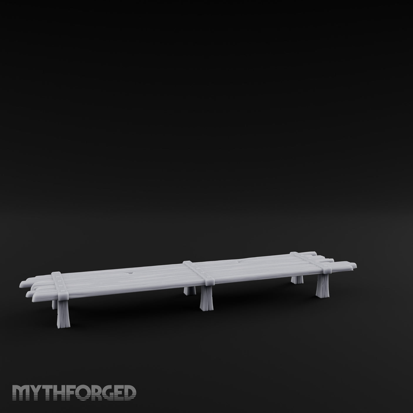 Plank-Top Rope-Lashed Long Feasting Table Miniature for Dungeons and Dragons, Pathfinder or other TTRPGs