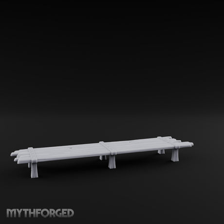 Plank-Top Rope-Lashed Long Feasting Table Miniature for Dungeons and Dragons, Pathfinder or other TTRPGs