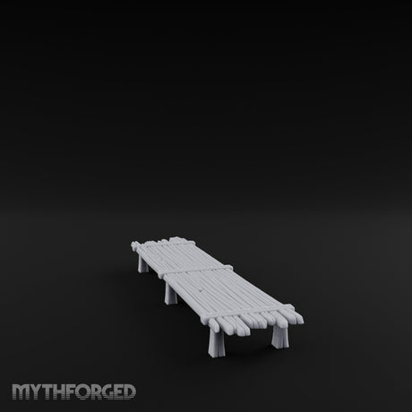 Plank-Top Rope-Lashed Long Feasting Table Miniature for Dungeons and Dragons, Pathfinder or other TTRPGs