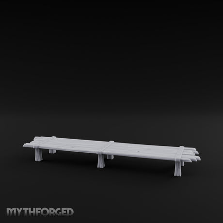 Plank-Top Rope-Lashed Long Feasting Table Miniature for Dungeons and Dragons, Pathfinder or other TTRPGs