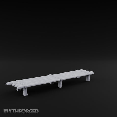 Plank-Top Rope-Lashed Long Feasting Table Miniature for Dungeons and Dragons, Pathfinder or other TTRPGs