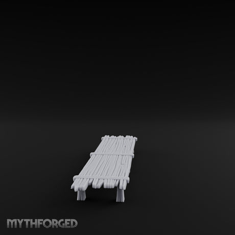 Plank-Top Rope-Lashed Long Feasting Table Miniature for Dungeons and Dragons, Pathfinder or other TTRPGs