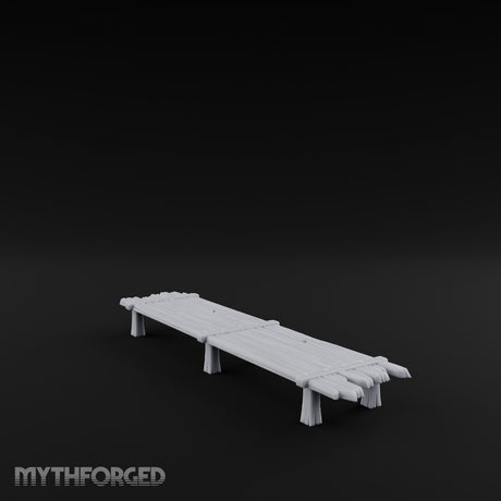 Plank-Top Rope-Lashed Long Feasting Table Miniature for Dungeons and Dragons, Pathfinder or other TTRPGs