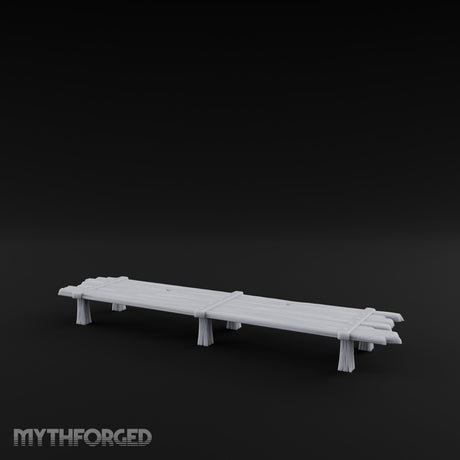 Plank-Top Rope-Lashed Long Feasting Table Miniature for Dungeons and Dragons, Pathfinder or other TTRPGs