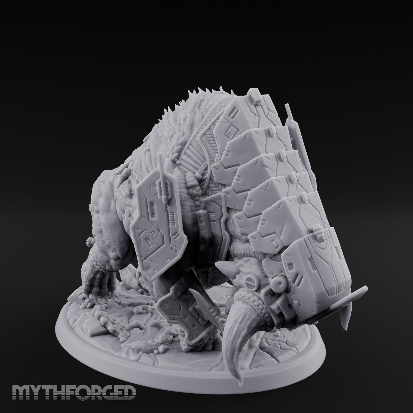 Plated Horn Lowering Ram Construct Miniature for Dungeons and Dragons, Pathfinder or other TTRPGs