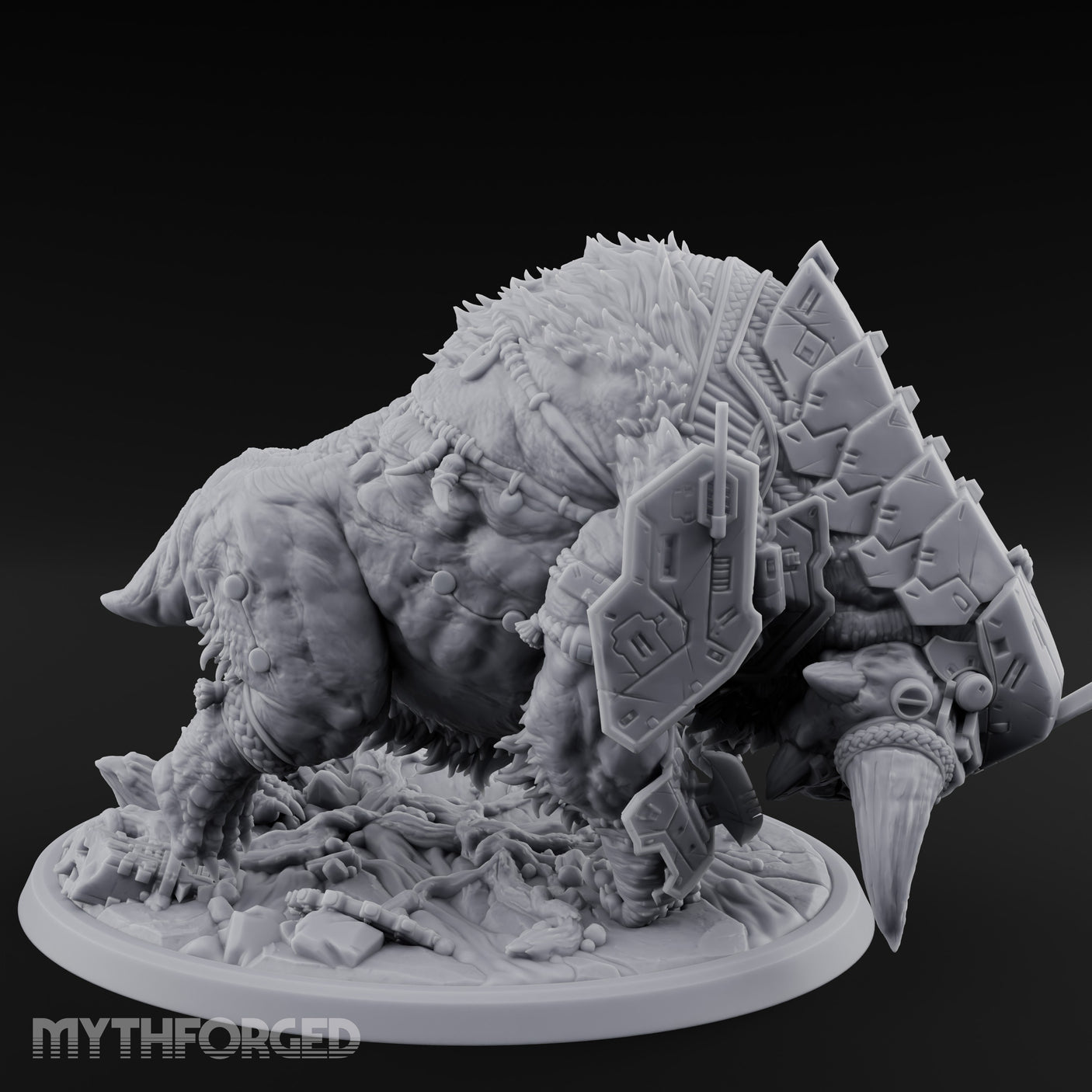 Plated Horn Lowering Ram Construct Miniature for Dungeons and Dragons, Pathfinder or other TTRPGs