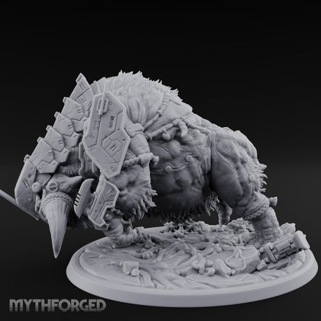 Plated Horn Lowering Ram Construct Miniature for Dungeons and Dragons, Pathfinder or other TTRPGs
