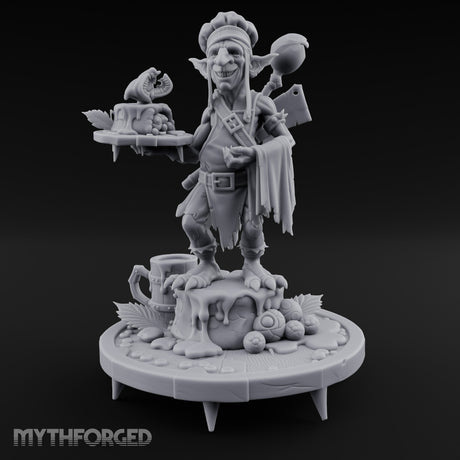 Platter Serving Cleaver Carrying Goblin Chef