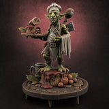 Platter Serving Cleaver Carrying Goblin Chef — painted concept preview (miniature supplied unpainted)