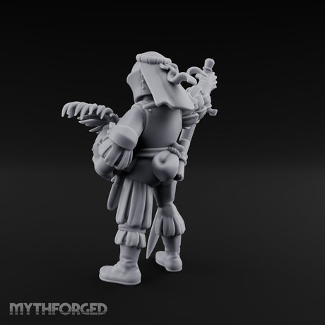 Plumed Helm Cradling Human Captain Miniature for Dungeons and Dragons, Pathfinder or other TTRPGs