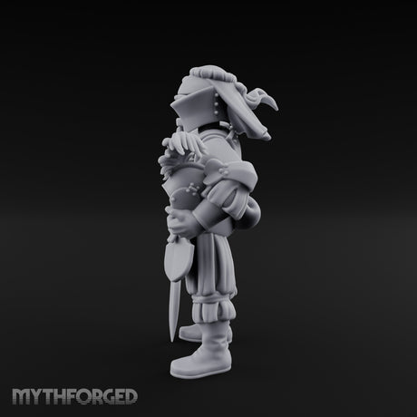 Plumed Helm Cradling Human Captain Miniature for Dungeons and Dragons, Pathfinder or other TTRPGs