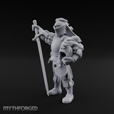 Plumed Helm Cradling Human Captain Miniature for Dungeons and Dragons, Pathfinder or other TTRPGs