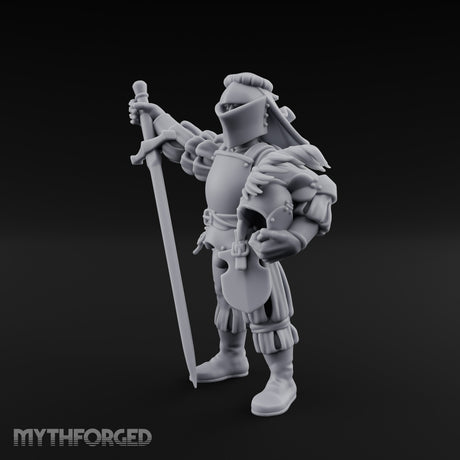 Plumed Helm Cradling Human Captain Miniature for Dungeons and Dragons, Pathfinder or other TTRPGs