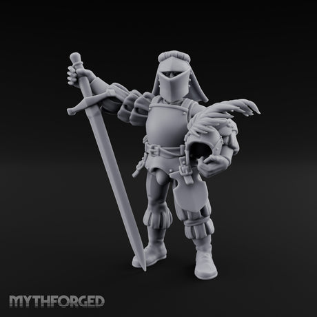 Plumed Helm Cradling Human Captain Miniature for Dungeons and Dragons, Pathfinder or other TTRPGs