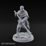 Pole Pushing Human Ferryman Miniature for Dungeons and Dragons, Pathfinder or other TTRPGs