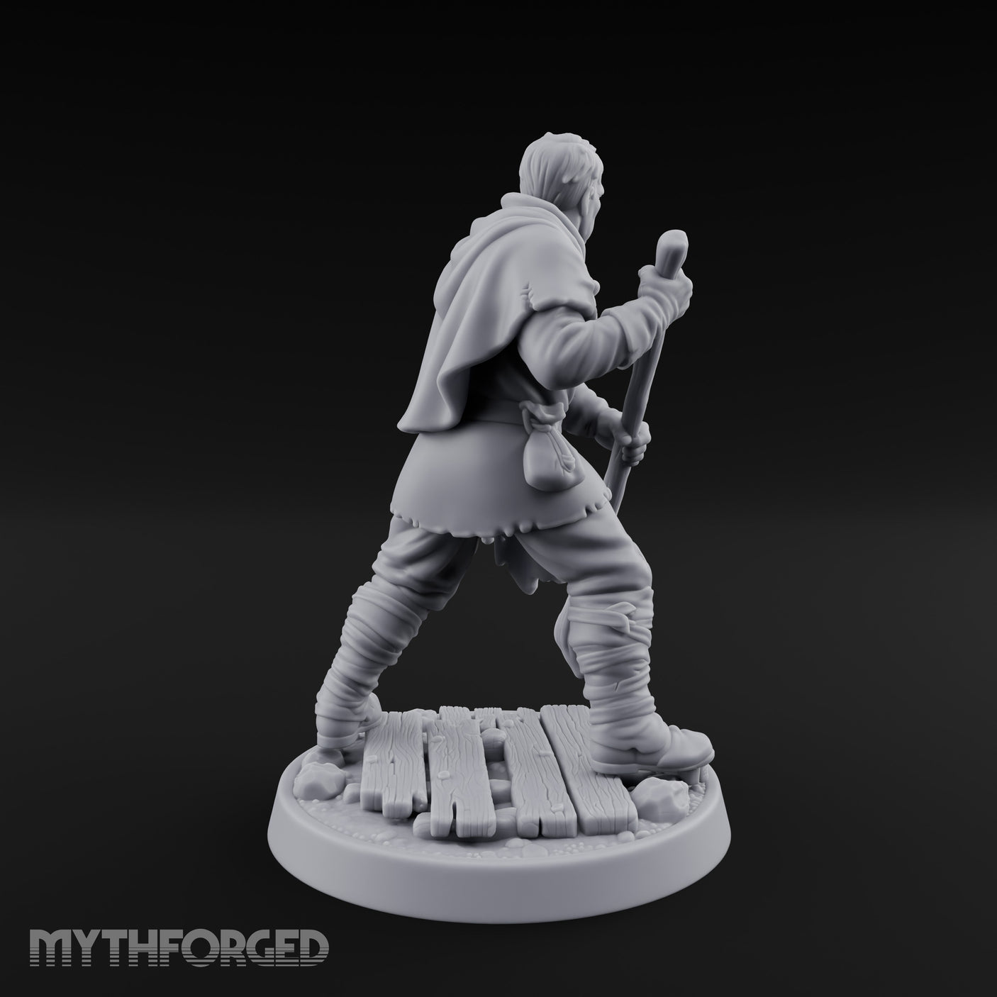 Pole Pushing Human Ferryman Miniature for Dungeons and Dragons, Pathfinder or other TTRPGs