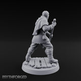 Pole Pushing Human Ferryman Miniature for Dungeons and Dragons, Pathfinder or other TTRPGs