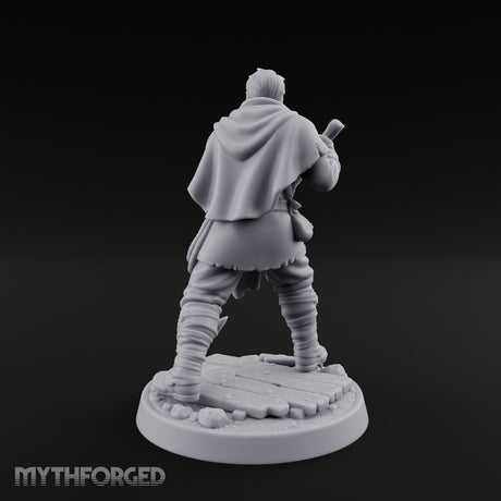 Pole Pushing Human Ferryman Miniature for Dungeons and Dragons, Pathfinder or other TTRPGs