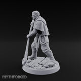 Pole Pushing Human Ferryman Miniature for Dungeons and Dragons, Pathfinder or other TTRPGs