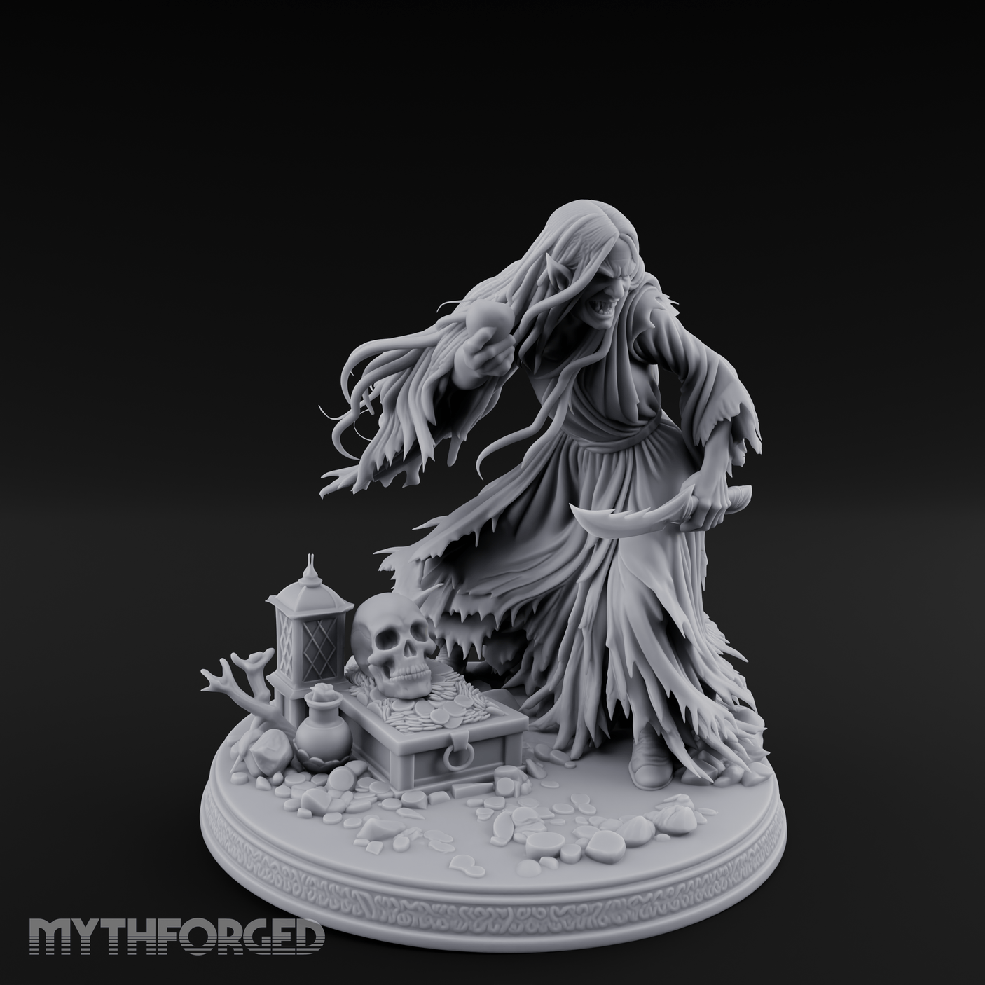 Hovering Over Spoils Hag Witch Miniature for Dungeons and Dragons, Pathfinder or other TTRPGs