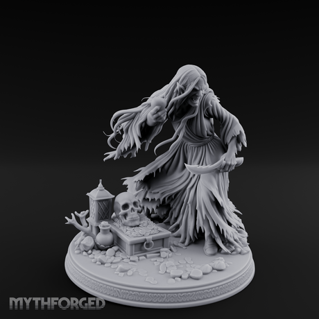 Hovering Over Spoils Hag Witch Miniature for Dungeons and Dragons, Pathfinder or other TTRPGs