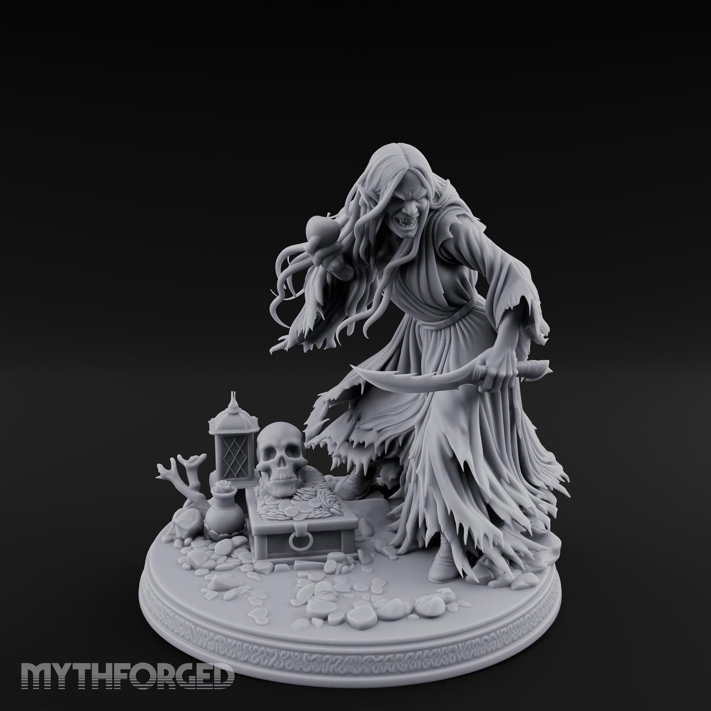 Hovering Over Spoils Hag Witch Miniature for Dungeons and Dragons, Pathfinder or other TTRPGs
