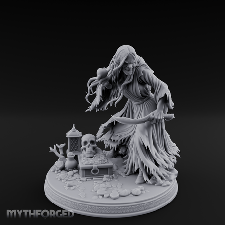 Hovering Over Spoils Hag Witch Miniature for Dungeons and Dragons, Pathfinder or other TTRPGs