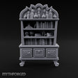 Potion-Crowned Scroll-Stuffed Wizard's Apothecary Bookcase Miniature for Dungeons and Dragons, Pathfinder or other TTRPGs