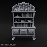 Potion-Crowned Scroll-Stuffed Wizard's Apothecary Bookcase Miniature for Dungeons and Dragons, Pathfinder or other TTRPGs